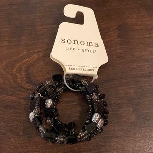 Sonoma Life + Style Black and Silver Coil Bracelet